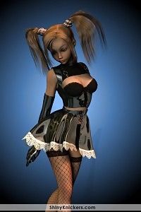 Virtual Girl In Her Sexy Black Shorts And Nylons