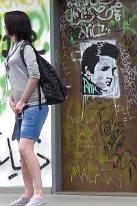 Tramp Leaves A Pissy Mess On The Steps