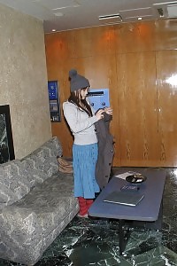 Asian Model Reveals Off Thigh High Nylons And Lifts Top For A Peek At Big Boobs