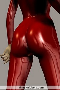 Virtual Hotsy In A Tight Glossy Dress