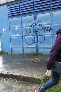 Innocent Librarian Pisses Onto The Ground Outside