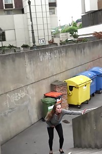 Magnificent Brunette Pisses In The Middle Of The City