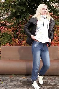 European Darling Squats To Pee While Outside