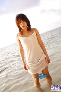 Lewd Hitomi Likes Showcasing Her Charming Body While She Is Clothing Her Pareo