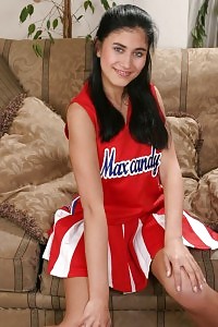 Erotic Cheerleader Smoothly Slipping Off Her Underwears To Jam Her Honey Pot With A Plastic Toy