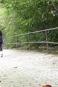 Black Haired Chubby Doll Needs To Piss Badly