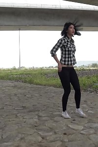 Seductive Princess Squats To Pee Near Main Road