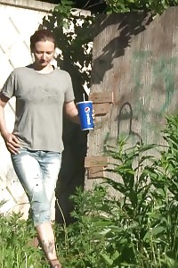 Fabulous Lena June Nervously Pisses Outdoors