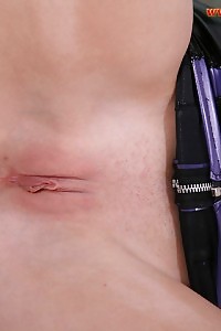 Jessie Exhibits Her Shaved Pussy Against The Camera As She Does Sensual Pole Dance